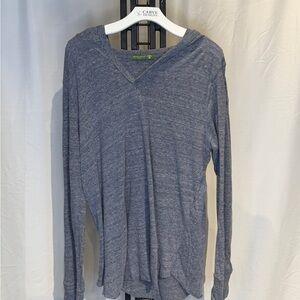 Alternative Women's Heather Blue‎ V-Neck Hoodie